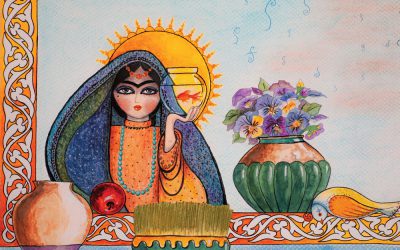 7 مدل کارت پستال تبریک نوروز با طرح زن ایرانی